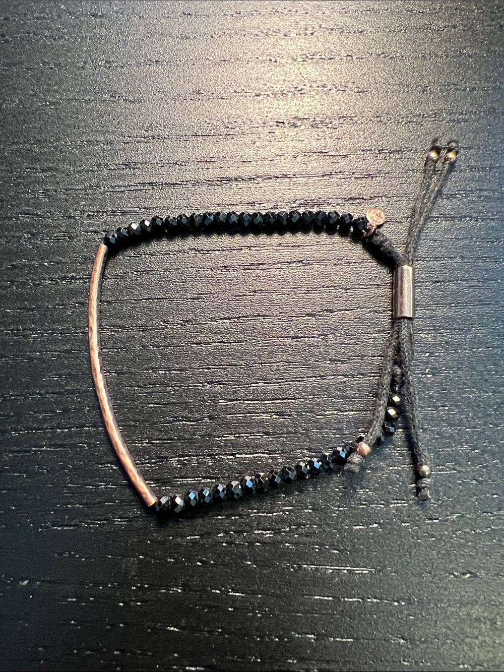Black Beaded Adjustable Bracelet